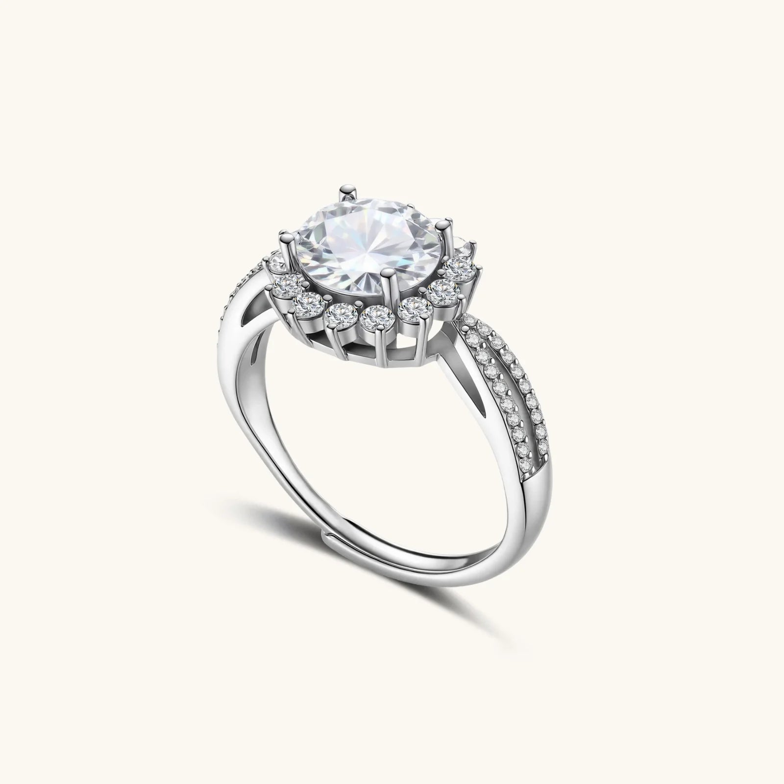 Stellar Halo Moissanite Ring | P'Vatore