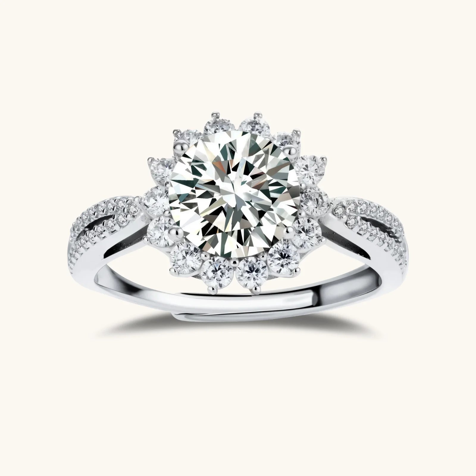 Stellar Halo Moissanite Ring | P'Vatore