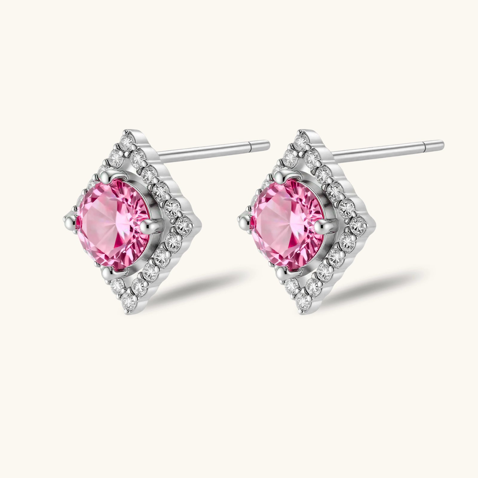 Diamond Halo Studs | P'Vatore