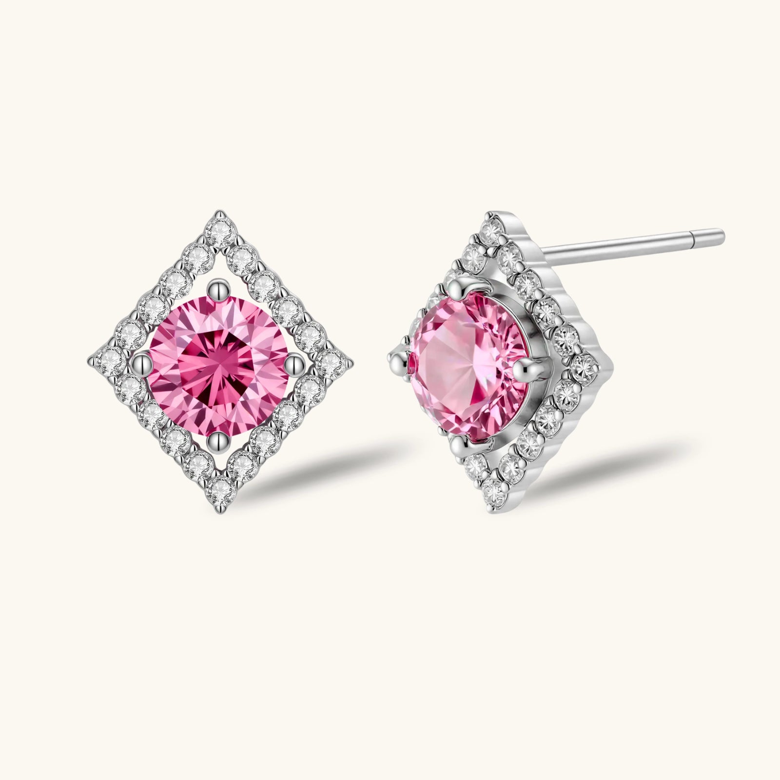 Diamond Halo Studs | P'Vatore