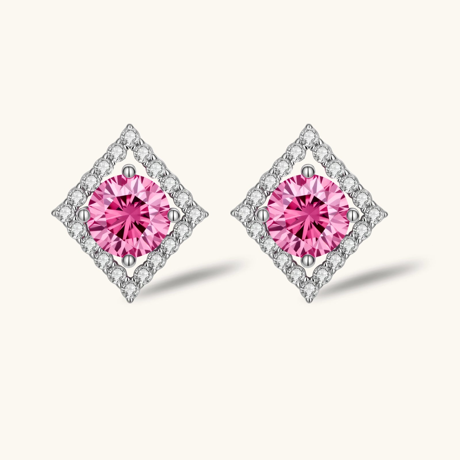 Diamond Halo Studs | P'Vatore