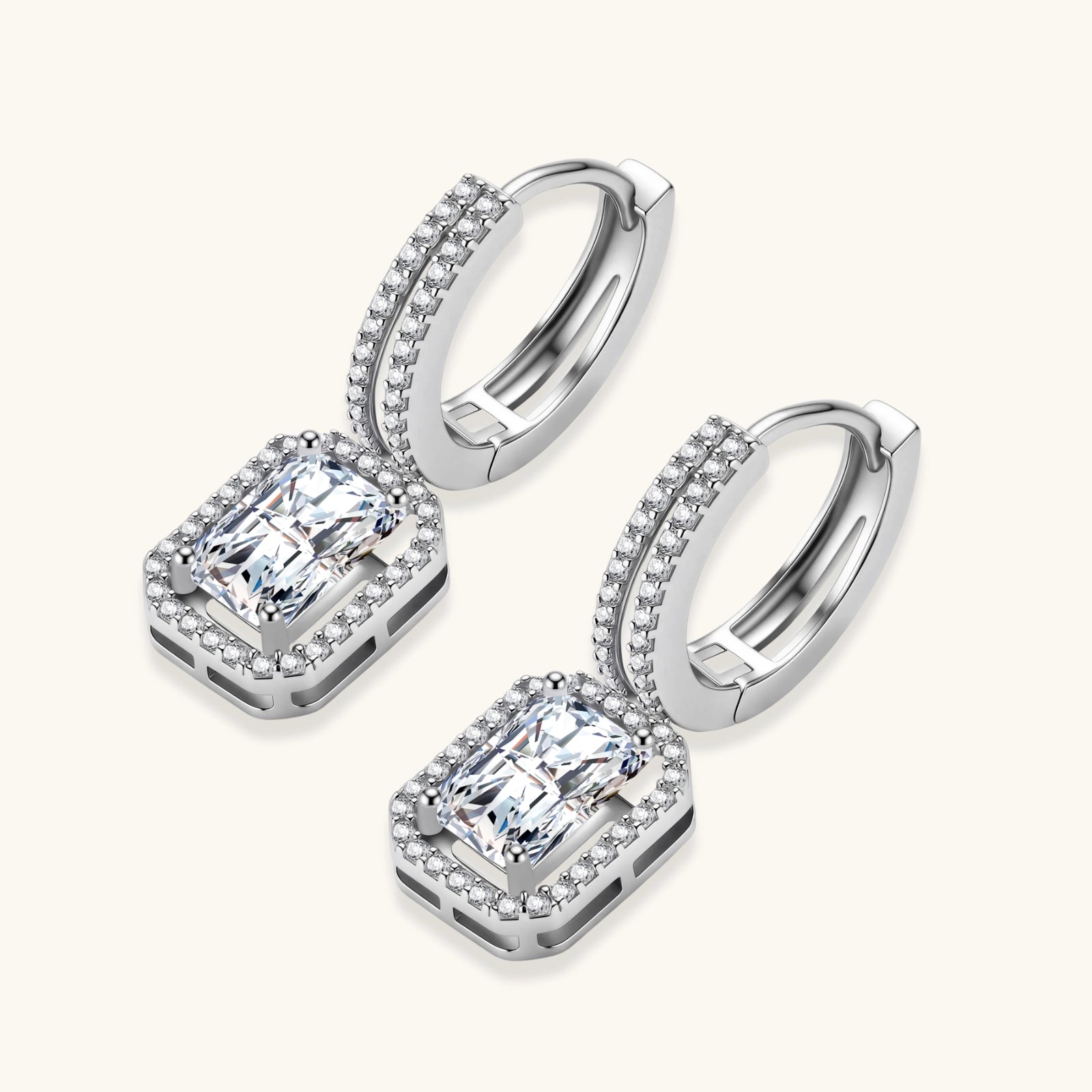 Emerald Cut Moissanite Drops | P'Vatore
