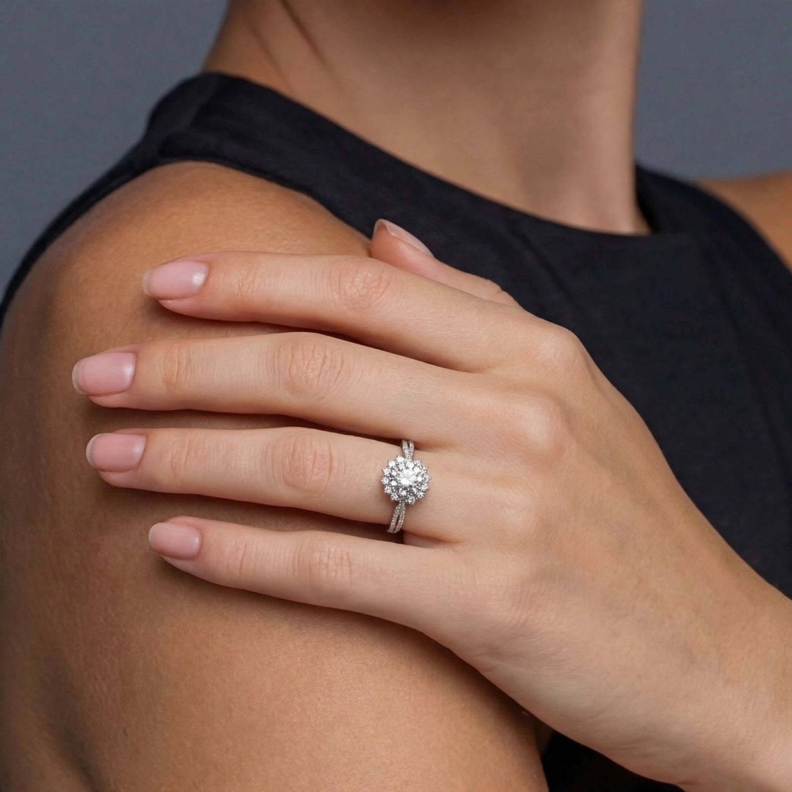 Stellar Halo Moissanite Ring | P'Vatore
