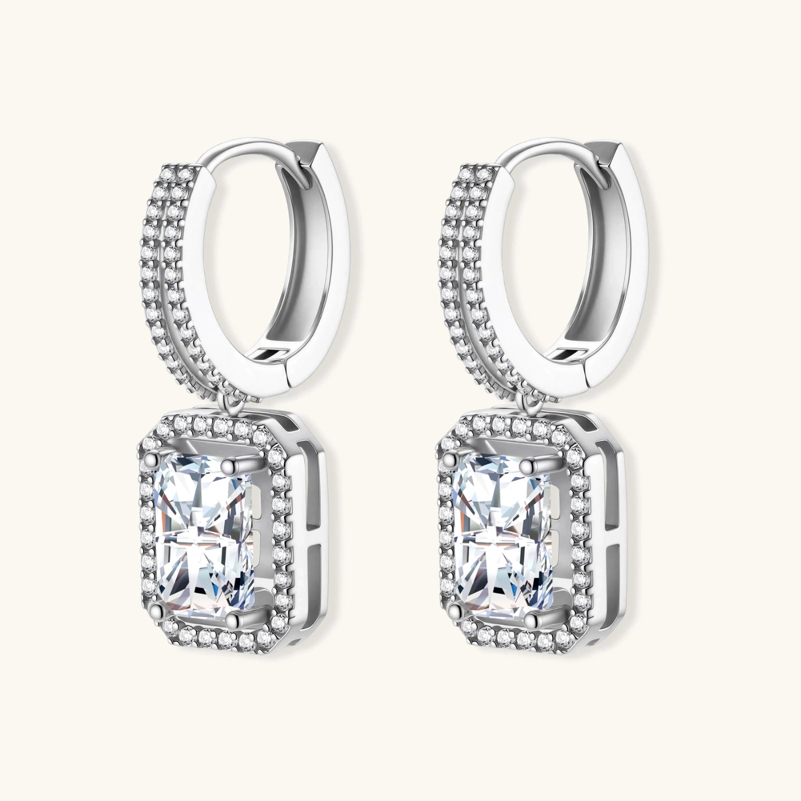 Emerald Cut Moissanite Drops | P'Vatore