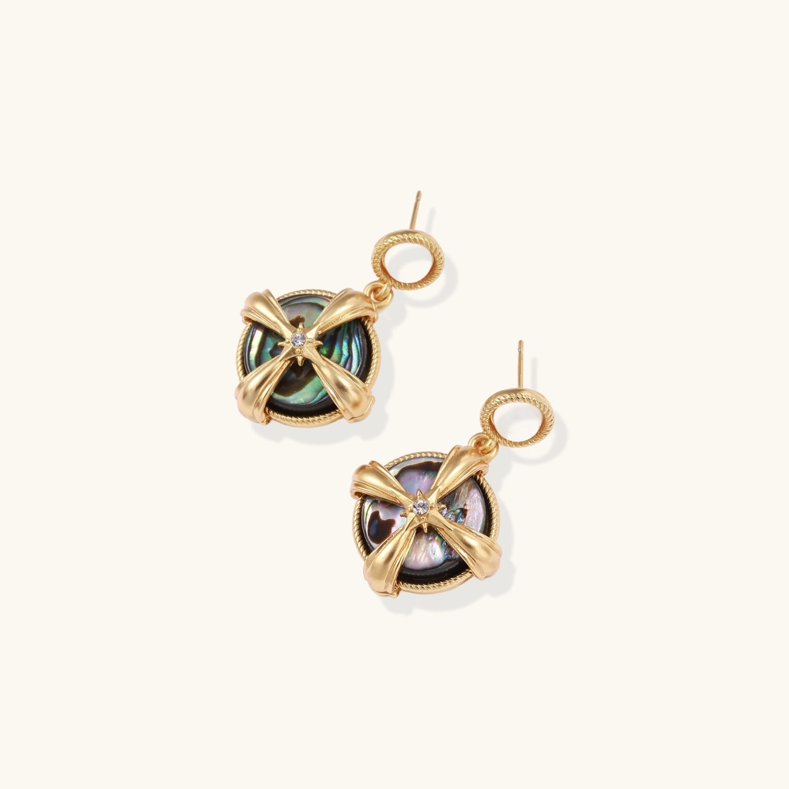 Pearl Abalone Cross Drops | P'Vatore