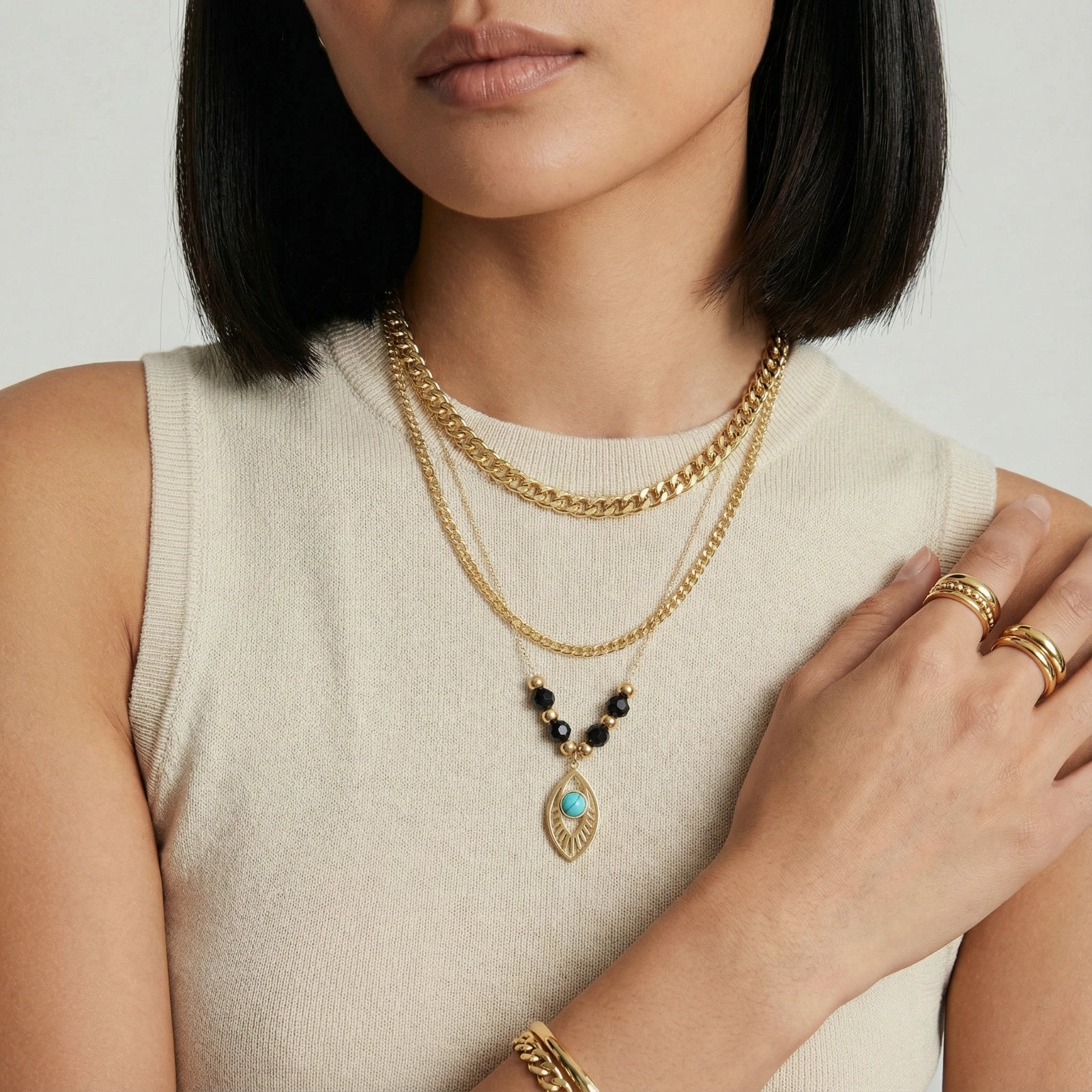 Eye of Serenity Layered Necklace | P'Vatore