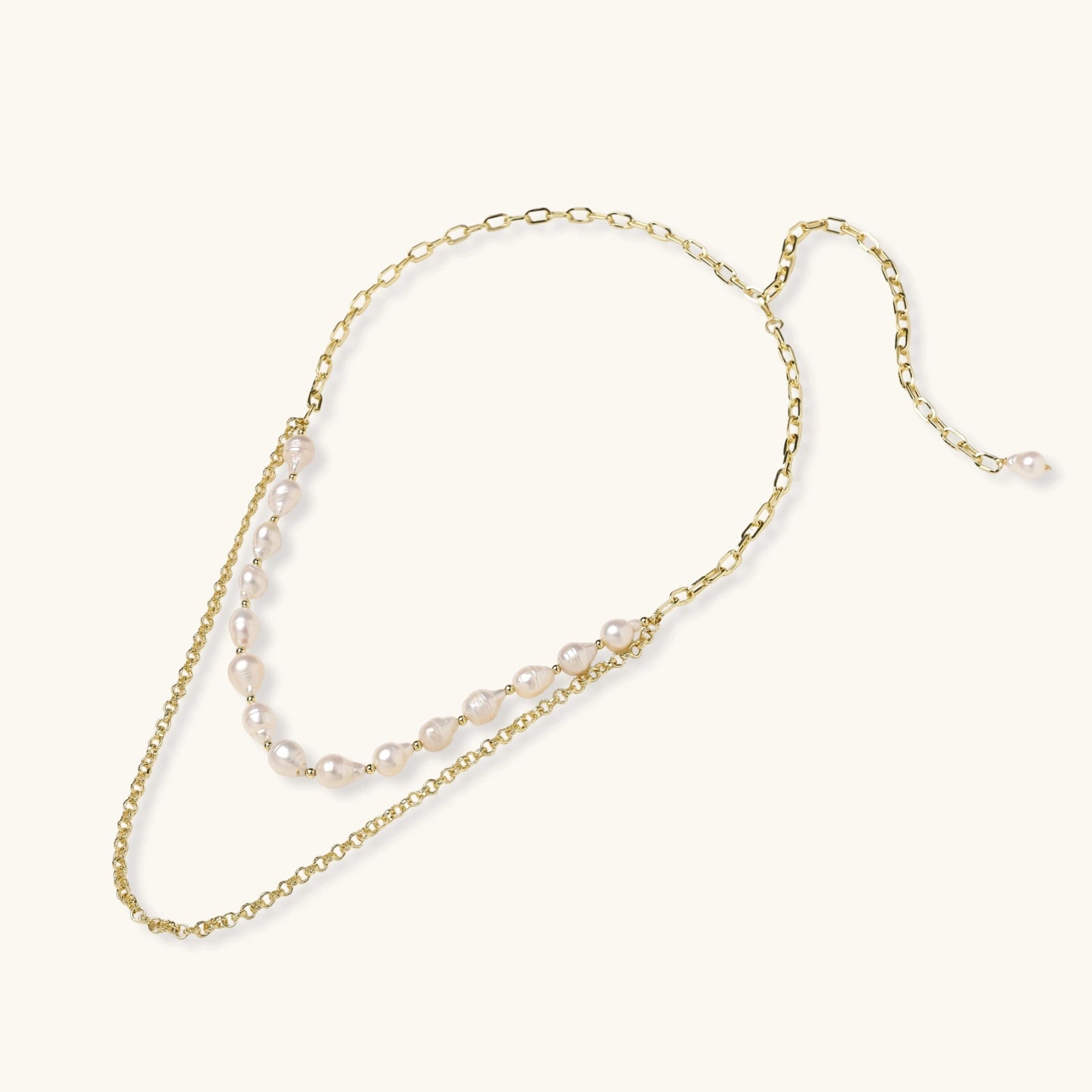 Golden Pearl Layers Necklace | P'Vatore