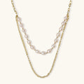Collar de capas de perlas doradas | P'Vatore