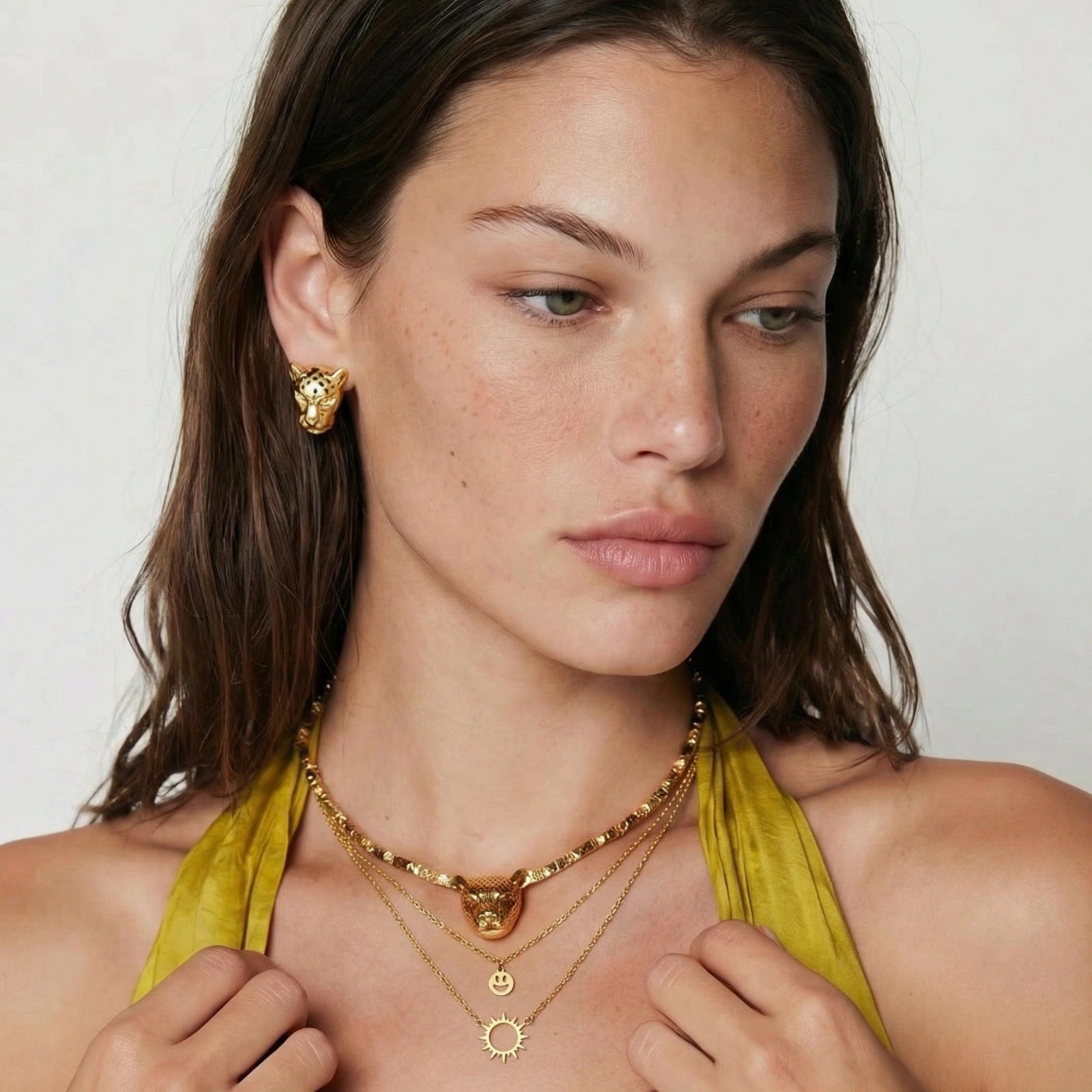 Sunshine Smiley Layered Necklace | P'Vatore