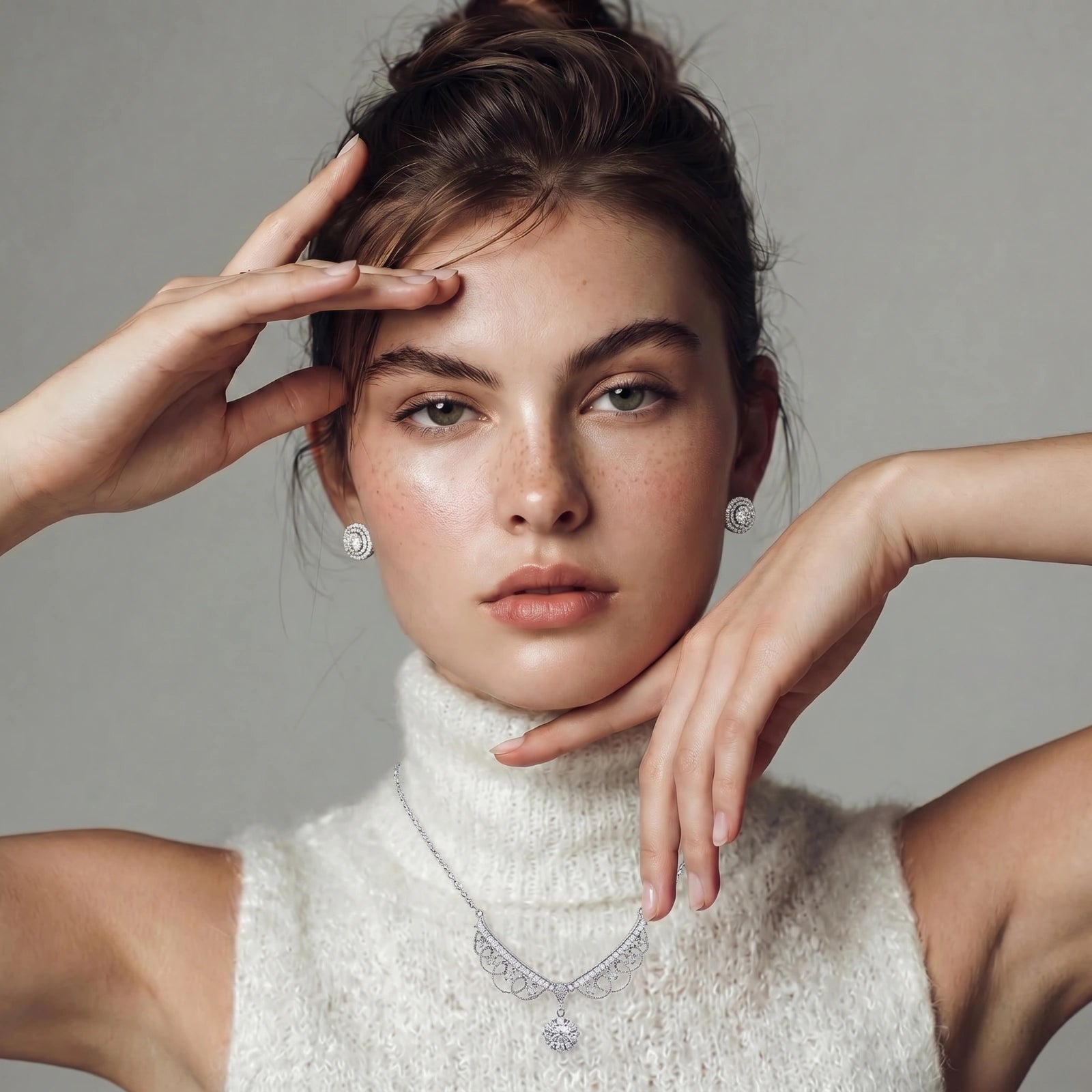 Celestial Halo Moissanite Studs | P'Vatore