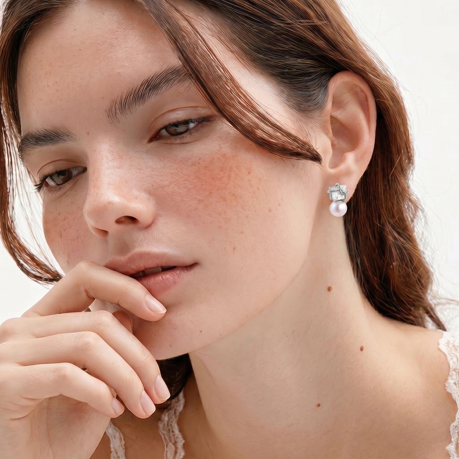 Stardust Pearl Drop Earrings | P'Vatore