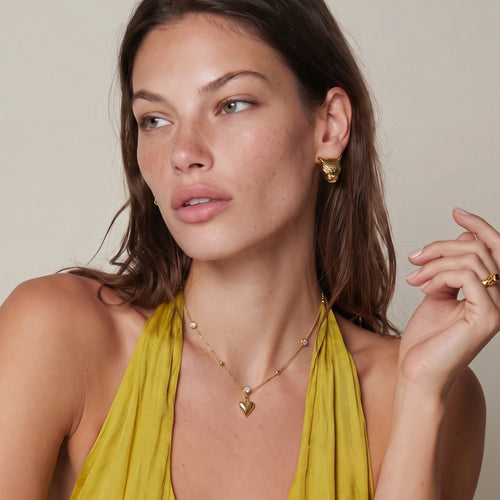 Crystal Heart Charm Necklace | P'Vatore
